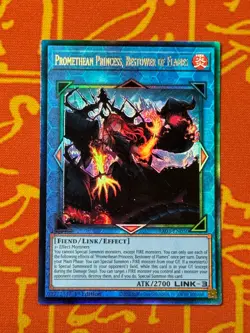 YUGIOH PROMETHEAN PRINCESS, BESTOWER OF FLAMES ULTIMATE RARE 1ST NM RA03-EN050 - Image 1