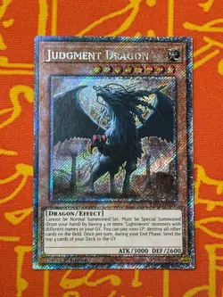 YUGIOH JUDGMENT DRAGON PLATINUM SECRET RARE 1ST NM RA03-EN196 - Image 1
