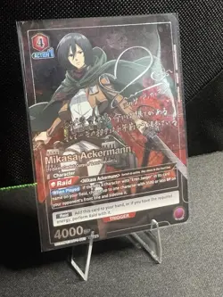 UNION ARENA Card Mikasa Ackermann SR star 2(Parallel Signed) UA23BT/AOT-1-089 - Image 2