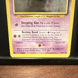 Pokemon Gastly 50/102 Base Set Basic Common 30 HP Regular English 1999 Card - Image 3