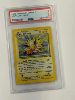 Pokemon TCG Jolteon Jungle 4/64 Holo Unlimited Holo Rare PSA 5 Graded Card - Image 1