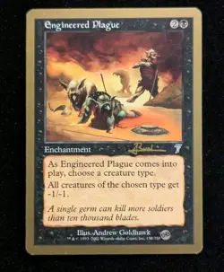 Engineered Plague x1 LP MTG World Championship Gold Border Not Tournament Legal - Image 1