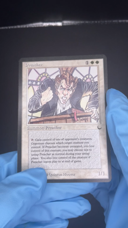 1994 MTG Preacher – The Dark – Black Border NM Unplayed – Quinton Hoover Art Vin - Image 2