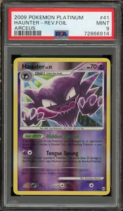 2009 POKEMON PLATINUM ARCEUS #41 HAUNTER-REVERSE HOLO FOIL PSA 9 MINT - Image 1