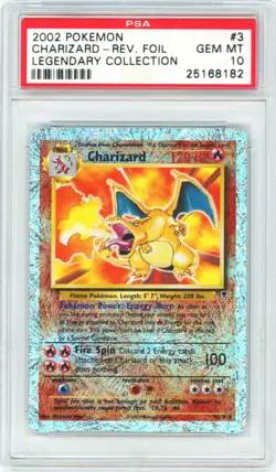 PSA 10 Charizard Reverse Holo 3/110 Legendary Collect. Pokemon 2002 - Image 1