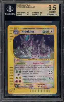 Pokemon Nidoking Aquapolis Crystal Holo Secret Rare #150 BGS 9.5 - Image 1