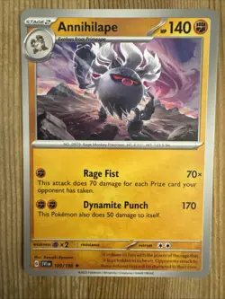 Pokemon TCG Annihilape Scarlet & Violet Base Set 109/198 NON Holo Rare - Image 1