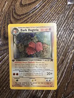 Dark Dugtrio 6/82 Team Rocket SWIRL Holo Rare WOTC Vintage Pokemon Card LP - Image 1