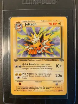 Jolteon Jungle Set 20/64 1st Edition Non-Holo Pokemon TCG Card - Vintage - Image 1