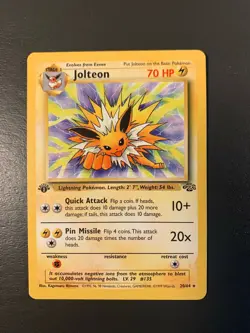 Jolteon Jungle Set 20/64 1st Edition Non-Holo Pokemon TCG Card - Vintage - Image 2