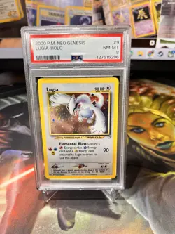 Pokemon Lugia Neo Genesis Unlimited Holo Rare #9 PSA 8 - Image 2