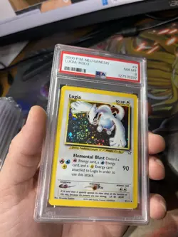 Pokemon Lugia Neo Genesis Unlimited Holo Rare #9 PSA 8 DOUBLE SWIRL - Image 2