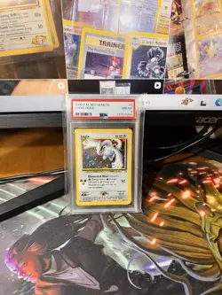 Pokemon Lugia Neo Genesis Unlimited Holo Rare #9 PSA 8 DOUBLE SWIRL - Image 4