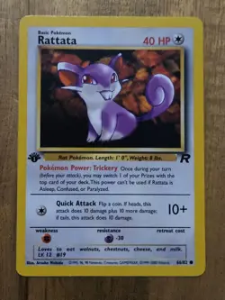 Rattata 1st Edition - NEAR MINT - Team Rocket 66/82 - Pokemon TCG WOTC 2000 - Image 2