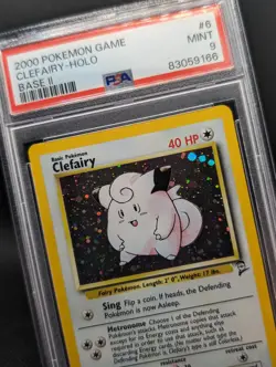 Pokemon TCG - Clefairy 6/130 Base II 2 Set 2000 Holo Rare WOTC - PSA 9 Mint - Image 1