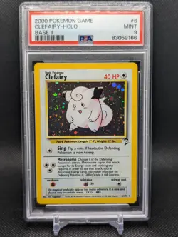 Pokemon TCG - Clefairy 6/130 Base II 2 Set 2000 Holo Rare WOTC - PSA 9 Mint - Image 2