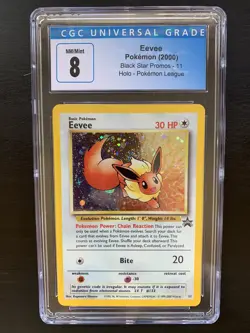 Pokemon Eevee Black Star Promos 2000 Holo #11 CGC 8 (like PSA 8.5) - Image 1