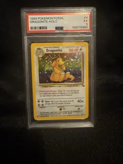 Pokemon Fossil Dragonite 4/62 Holo PSA 5 - Image 1