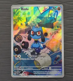 Riolu 215/198 Illustration Rare Pokemon Scarlet & Violet Base Set Near Mint NM - Image 1