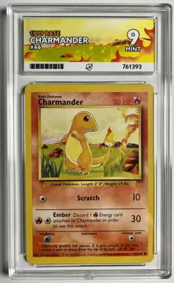 Pokemon TCG Charmander Vintage WOTC 1999 Base Set 46/102 Graded Ace 9 Mint - Image 1