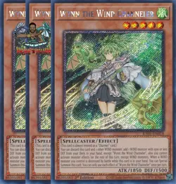 Yugioh! 3x Wynn the Wind Channeler RA01-EN018 Platinum Secret Rare 1st Ed NM - Image 1