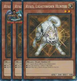 Yugioh! 3x Ryko Lightsworn Hunter RA02-EN003 Collector's Rare 1st Ed NM - Image 1
