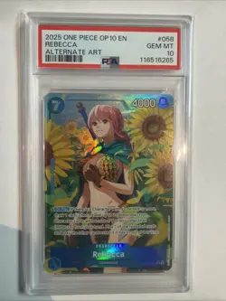 One Piece OP10-058 Royal Blood Rebecca Alt Art PSA 10 - Image 1