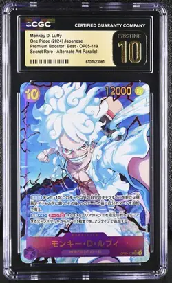 CGC10 Pristine Japanese One Piece 2024 MONKEY D. LUFFY OP05-119 PRB01 ALT ART - Image 1