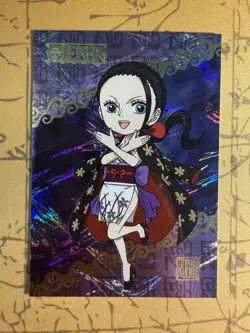 2024 One Piece Panini Treasure Box Robin Serialized 3/10 Scratched Holo - Image 1