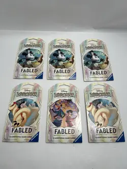 Disney Lorcana TCG Fabled Sleeved Booster Pack - Lot of 6 - Image 1