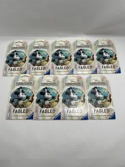 9x Disney Lorcana Fabled Sleeved Booster Blister Packs - Image 1