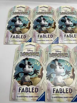 9x Disney Lorcana Fabled Sleeved Booster Blister Packs - Image 2