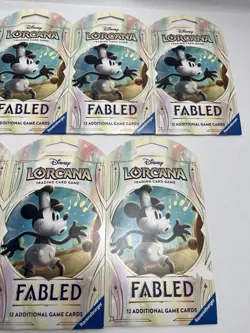 9x Disney Lorcana Fabled Sleeved Booster Blister Packs - Image 3