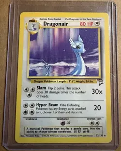 DRAGONAIR Base Set 2 022/130 Rare Vintage Pokemon Card! - Image 1