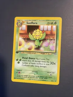 1st Edition Sunflora 50/111 Neo Genesis Pokemon TCG Card - NM - Image 1