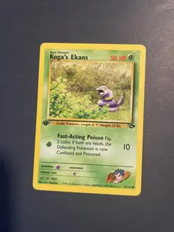 Pokemon Card - Gym Challenge 77/132 - KOGA'S EKANS (common) **1st Edition** - NM - Image 1