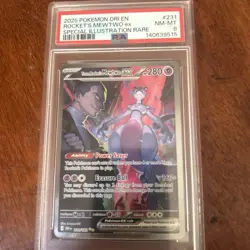 Pokemon Mewtwo EX Team Rockets Card 231/182 Sir Destined Rivals, PSA 8 - Image 2