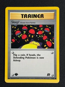 1# Pokemon Cards Sleep! 79/82 1ST EDITION Team Rocket Common - Image 1