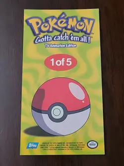 NM/LP! Pokemon TOPPS Series 1 Complete Jumbo Card Set 5/5 Tin Topper Chrome - Image 4