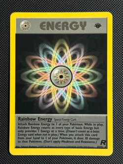 1# Pokemon Cards Rainbow Energy 80/82 1ST EDITION Team Rocket Rare - Image 1