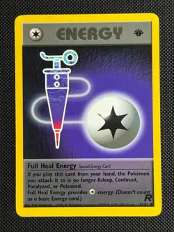 1# Pokemon Cards Full Heal Energy 81/82 1ST EDITION Team Rocket Uncommon - Image 1