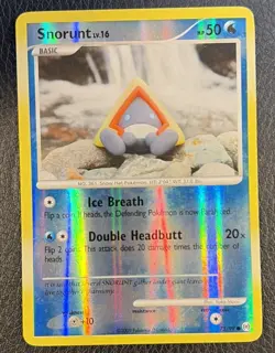 Pokemon TCG Snorunt Reverse Holo Rare Card 75/99 Arceus 2009 - Image 1