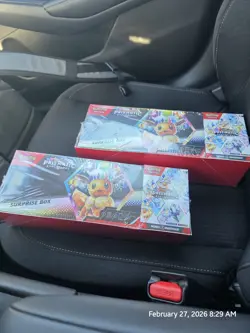 Lot Of 2 Pokemon Prismatic Evolutions Surprise Box+Booster Bundle Sams Club Set - Image 1