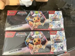2x Pokemon TCG Prismatic Evolutions Surprise Box Booster Promo Exclusive Sealed - Image 1