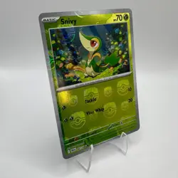Pokemon Snivy 001/086 Black Bolt Master Ball Pattern Holo TCG Card - Image 2
