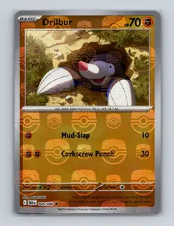 Drilbur 045 2025 Pokemon S&V Black Bolt Master Ball Reverse Holo Card NM+ - Image 1