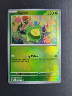 Budew 4/131 Pokemon TCG S&V Prismatic Evolutions Pokeball Common Holo NM - Image 2