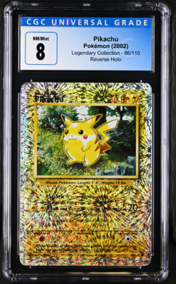 2002 Pokemon Pikachu Legendary Collection Reverse Holo #86 CGC 8 - POP 41 - Image 1