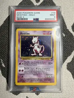 2000 Pokemon Game Base II Mewtwo Holo 10/130 PSA 9 - Image 3