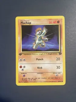 Pokemon MACHOP 59/82 1st Edition (2000 Team Rocket) NM - Image 1